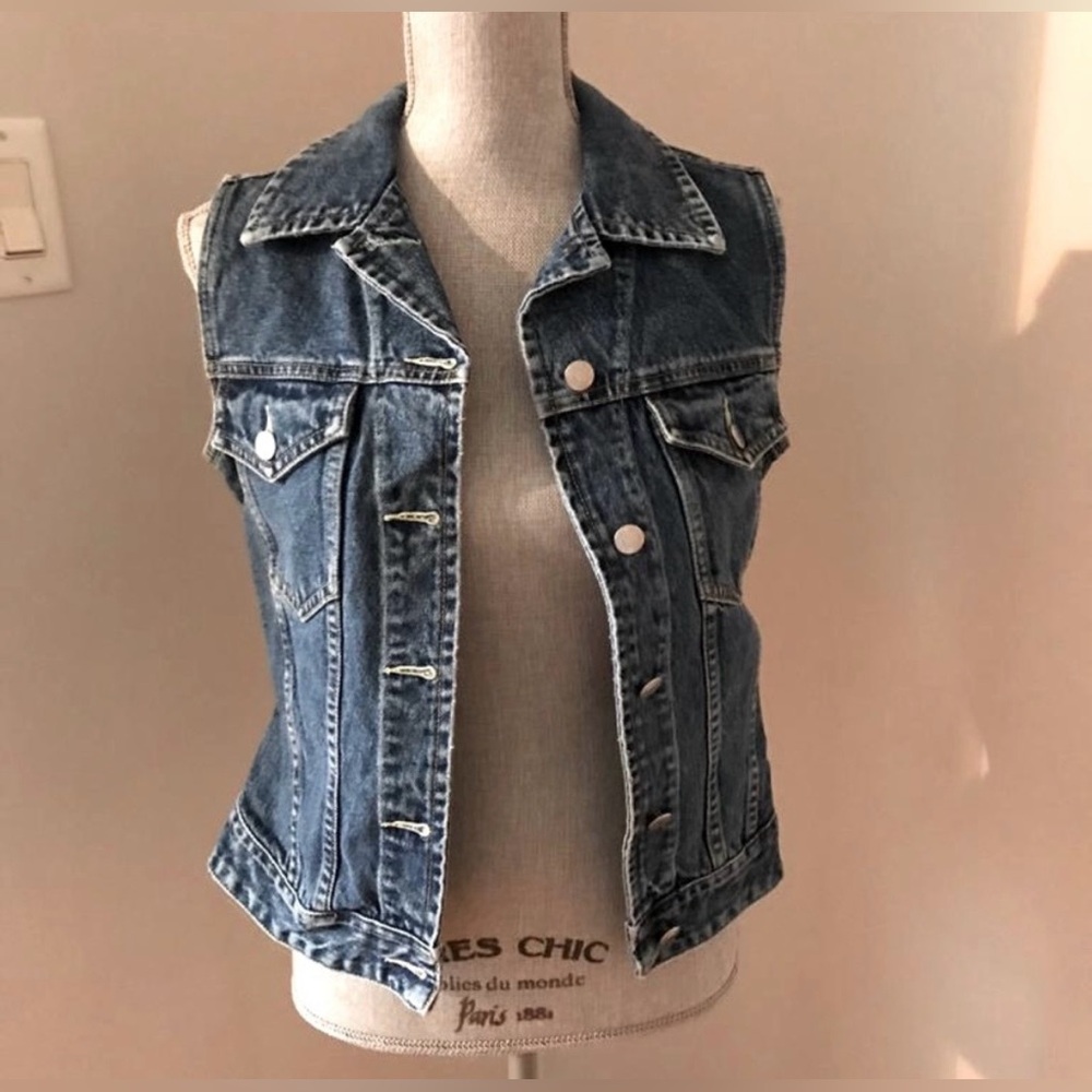 Esprit Vintage Denim Sleeveless Vest - Picture 2 of 5